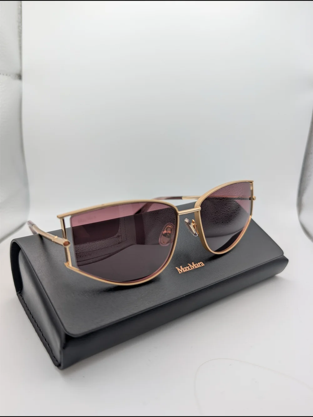 Max Mara Menton-3 Gold Violet Cat Eye Sunglasses MM0141 NWT Case Included